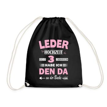 3e anniversaire de mariage Mariage Mariage Anniversaire de mariage Cadeau de mariage - Sac de sport léger - noir - Devant