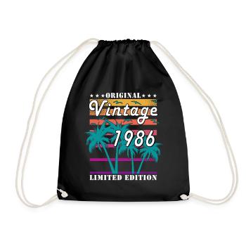 Vintage 1986 Palm Trees Limited Edition - Drawstring Bag - black - Front