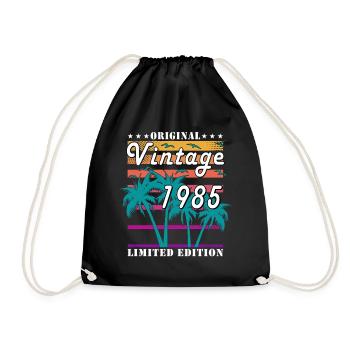Vintage 1985 Limited Edition Palm - Drawstring Bag - black - Front