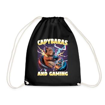 Joueur Drôle de Capybara - Sac de sport léger - noir - Devant