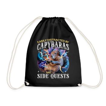 Joueur Drôle de Capybara - Sac de sport léger - noir - Devant