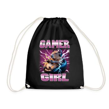 Joueur Drôle de Capybara - Sac de sport léger - noir - Devant