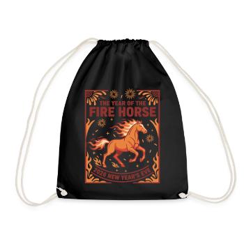 2026 New Year's Eve Fire Horse Celebration Year - Drawstring Bag - black - Front