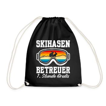 Skifahren SKIHASEN BETREUER 1. STUNDE GRATIS - Turnbeutel - Schwarz - Vorne