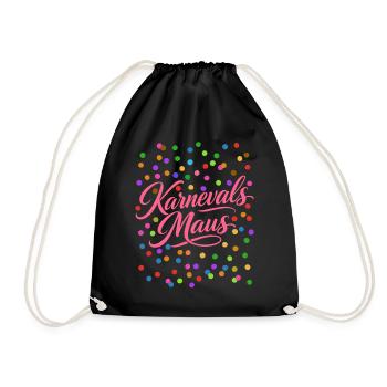 Karnevals Maus Konfetti Kostüm - Turnbeutel - Schwarz - Vorne