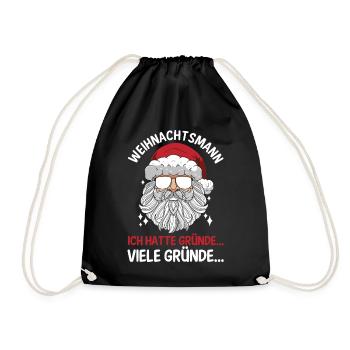 Santa Claus Christmas Time Naughty Christmas - Drawstring Bag - black - Front