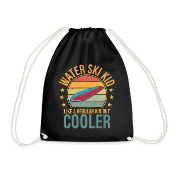Funny Water Ski Kid Water Sports Water Skiing - Drawstring Bag - black - Front