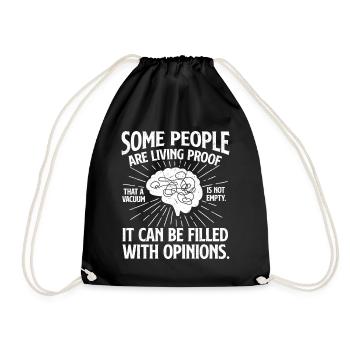 Living Proof Vacuum Not Empty Sarcastic Humor - Drawstring Bag - black - Front