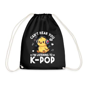 K-Pop Küken – Süßes Musik Fan Statement - Turnbeutel - Schwarz - Vorne