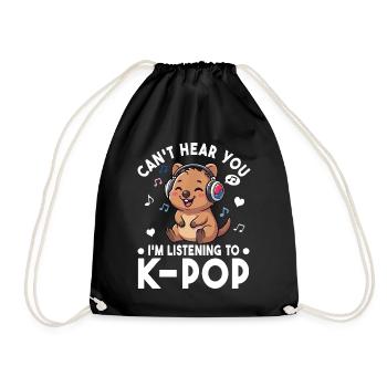 K-Pop Quokka – Süßes Musik Fan Statement Design - Turnbeutel - Schwarz - Vorne