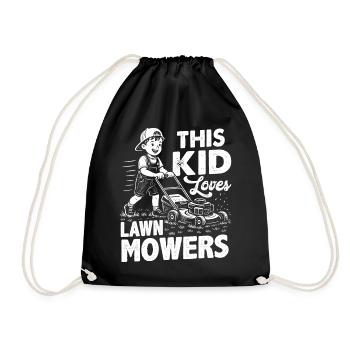 This Kid Loves Lawn Mowers - Drawstring Bag - black - Front