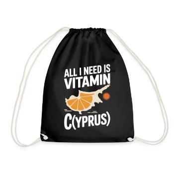 Chypre Tout ce dont j’ai besoin, c’est de vitamines Chypre Drapeau chypriote - Sac de sport léger - noir - Devant