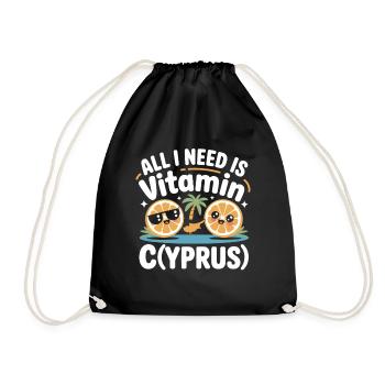 Chypre Tout ce dont j’ai besoin, c’est de vitamines Chypre Drapeau chypriote - Sac de sport léger - noir - Devant
