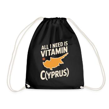 Chypre Tout ce dont j’ai besoin, c’est de vitamines Chypre Drapeau chypriote - Sac de sport léger - noir - Devant
