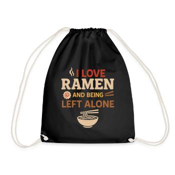 Ramen Bar Real Ramen Tonkotsu Broth - Drawstring Bag - black - Front