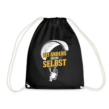Gleitschirm SEI ANDERS SEI DU SELBST Lustiges - Turnbeutel - Schwarz - Vorne