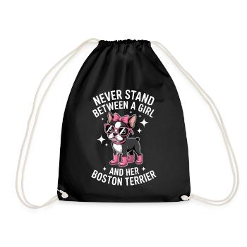Boston Terrier Sayings Funny Terrier Gift - Drawstring Bag - black - Front