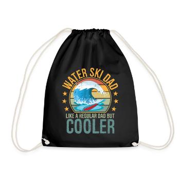 Waterski Dad Fathers Day Ski Lover Dad Water Ski - Drawstring Bag - black - Front