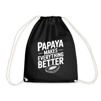 Papaya Makes Everything Better - Drawstring Bag - black - Front