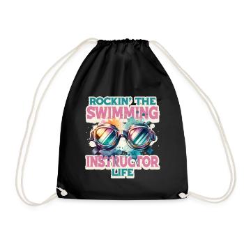 Schwimmlehrer Rockin' The Swimming Instructor Life - Drawstring Bag - black - Front