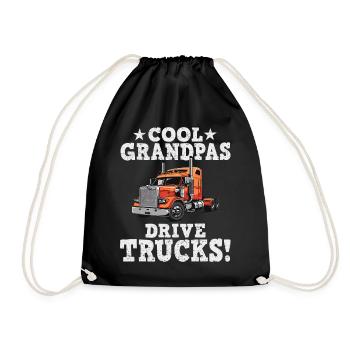 Großvater Trucker Motiv - Turnbeutel - Schwarz - Vorne