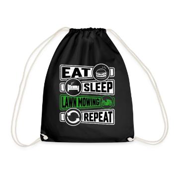 Eat Sleep Lawn Mowing Repeat - Drawstring Bag - black - Front