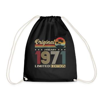 55e anniversaire Original janvier Né en 1971 - Sac de sport léger - noir - Devant