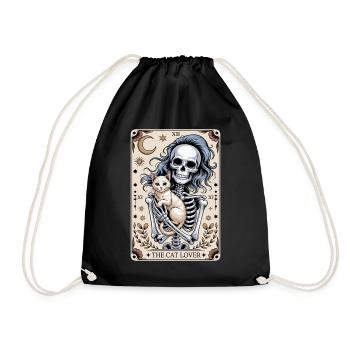 The Cat Lover Tarot Card - Drawstring Bag - black - Front