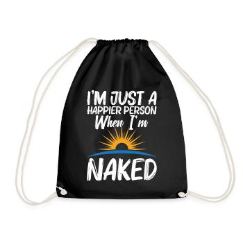 Camp nudiste Freedom Lover Naturisme Équipement Nudité - Sac de sport léger - noir - Devant