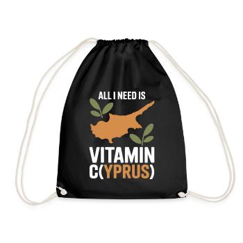 Chypre Tout ce dont j’ai besoin, c’est de vitamines Chypre Drapeau chypriote - Sac de sport léger - noir - Devant