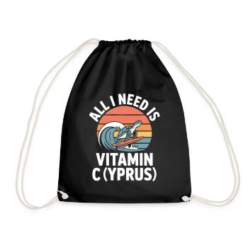 Chypre Tout ce dont j’ai besoin, c’est de vitamines Chypre Drapeau chypriote - Sac de sport léger - noir - Devant