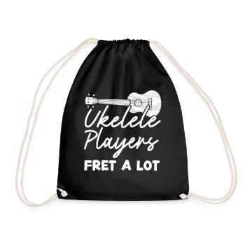 Hawaiian Ukulele Uke Ukulele - Drawstring Bag - black - Front