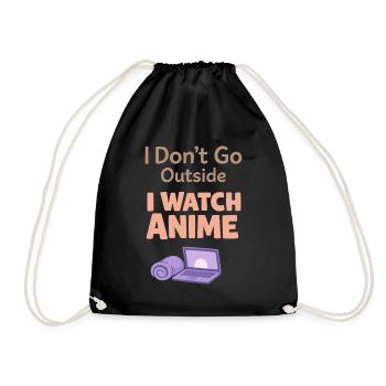 Anime-hausmensch Kuscheliger Weeb - Turnbeutel - Schwarz - Vorne