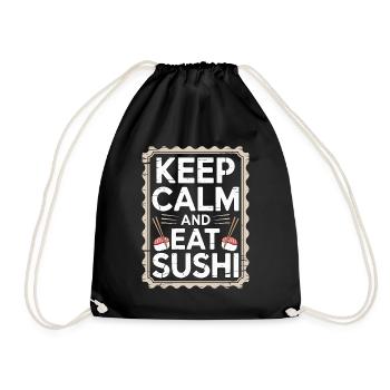 Sushi Reste calme et mange des sushis Amoureux de la cuisine japonaise - Sac de sport léger - noir - Devant