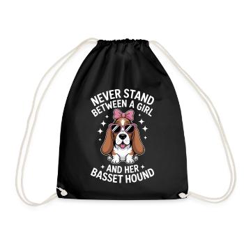 Basset Hound Sayings Funny Basset Hound Gift - Drawstring Bag - black - Front