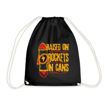 Energy Drink Raised On Rockets In Cans - Drawstring Bag - black - Front