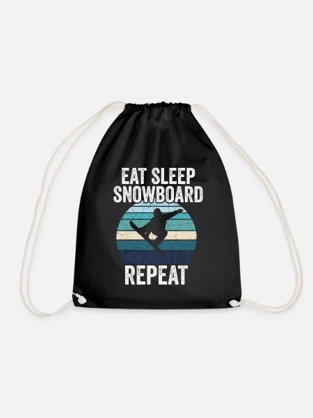 Eat Sleep Snowboard Repeat - Turnbeutel - Schwarz