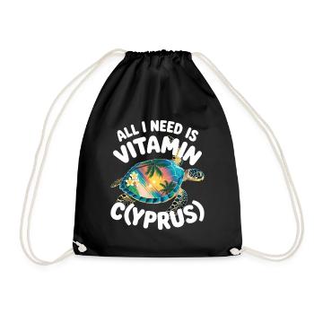 Chypre Tout ce dont j’ai besoin, c’est de vitamines Chypre Drapeau chypriote - Sac de sport léger - noir - Devant