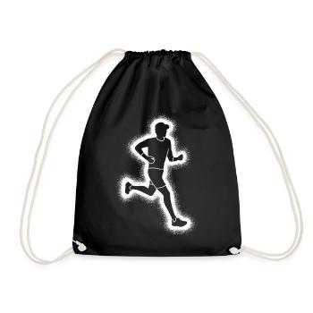 Laufen Joggen Jungen Herren Läufer - Turnbeutel - Schwarz - Vorne