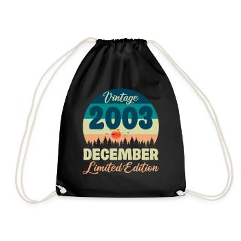 Geburtstagsgeschenk Dezember 2003 - Turnbeutel - Schwarz - Vorne