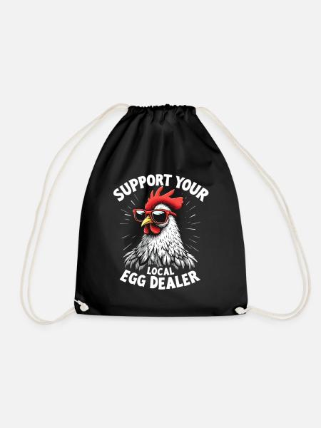 Soutenez votre vendeur local d’œufs - Sac de sport léger - noir