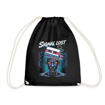 Signal Lost Retro Sci-Fi Glitch Design - Turnbeutel - Schwarz - Vorne