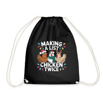 Faire une liste de poulets deux fois Lustiger Weihnachts - Sac de sport léger - noir - Devant