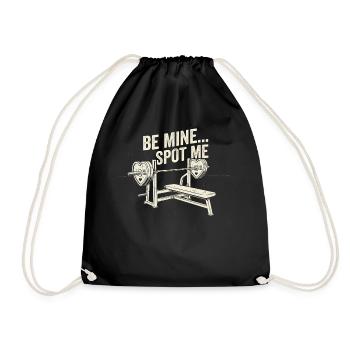 Sei mein, zeig mir, lustiges Valentinstags-Workout - Turnbeutel - Schwarz - Vorne