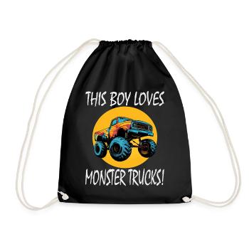 Monster Truck Power for Boys - Drawstring Bag - black - Front