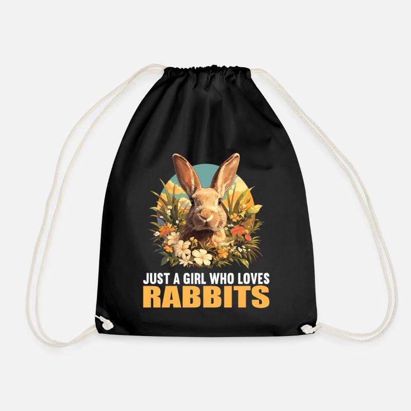 Hasen Hase - Turnbeutel - Schwarz