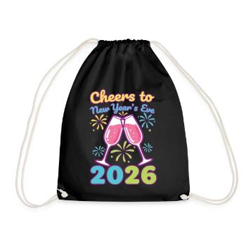 Cheers To New Year's Eve 2026 Celebration - Drawstring Bag - black - Front