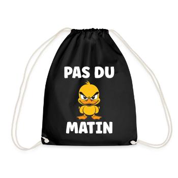 Grumpy Duck Not a Morning Man - Drawstring Bag - black - Front