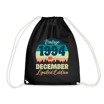 Geburtstag Dezember 1994 Geburtstagsgeschenk - Turnbeutel - Schwarz - Vorne