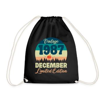 Anniversaire Décembre 1987 Cadeau D'anniversaire  - Sac de sport léger - noir - Devant